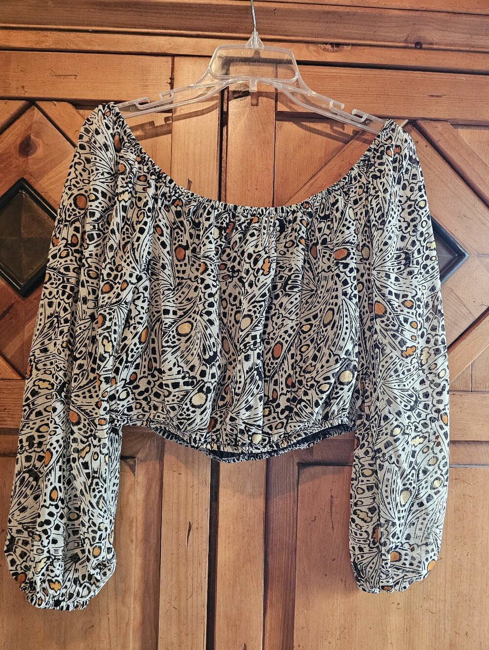 Express X Rachel Zoe NWT Print Top Cropped Sz Med - Picture 3 of 12
